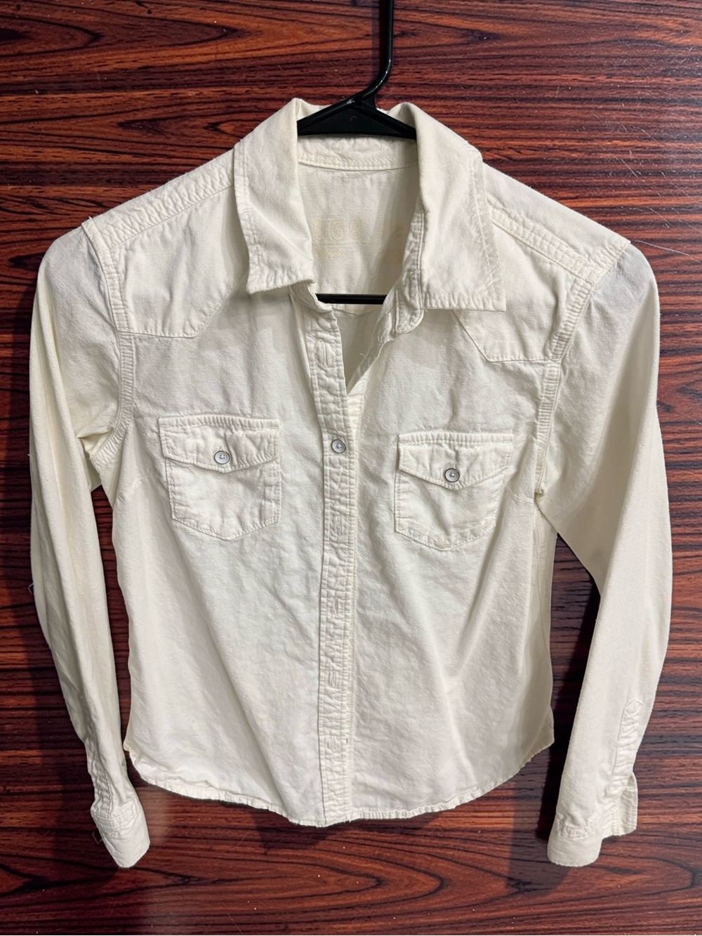 GAP White Button-Front Western Shirt